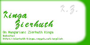 kinga zierhuth business card